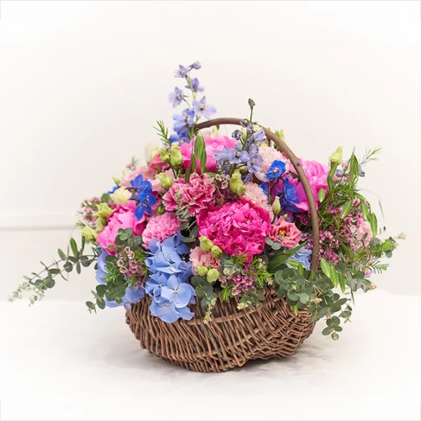 Blumenkorb Rosa-Pink-Blau 2