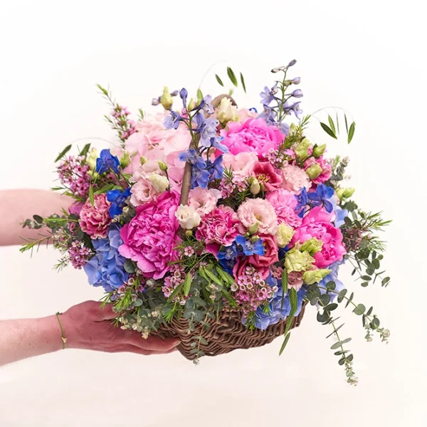 Blumenkorb Rosa-Pink-Blau 3