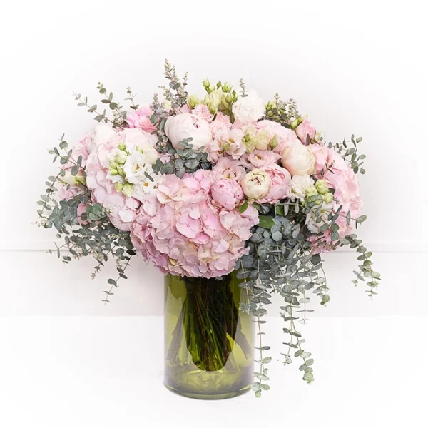 Blumenstrauß mit Hortensien in Rosa 4