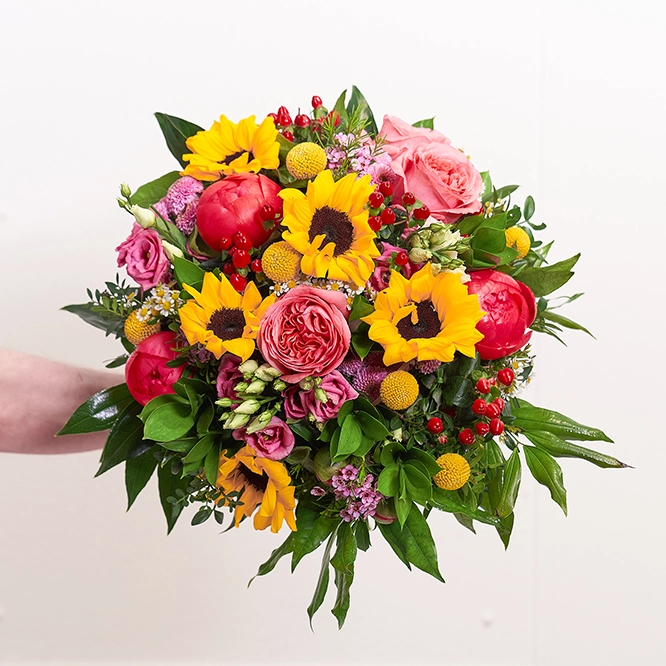 Sommerstrauß Gelb-Rosa 1