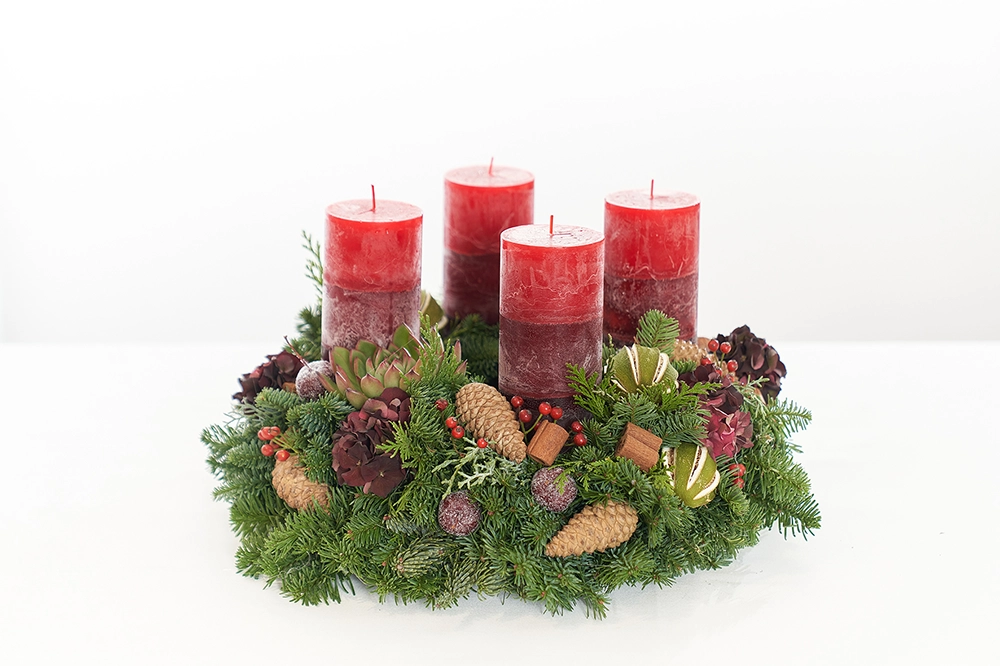 Adventkranz rot 1