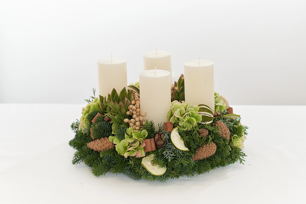 Adventkranz Weiß 1